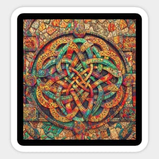 Interlocking Abstract Geometric Figures Dimensions Sticker